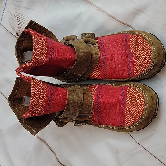 Sorel Shoes - Sorel Women Suede Brown Leather Moccasin Blanket Boots Size 8.5 Native Southwest